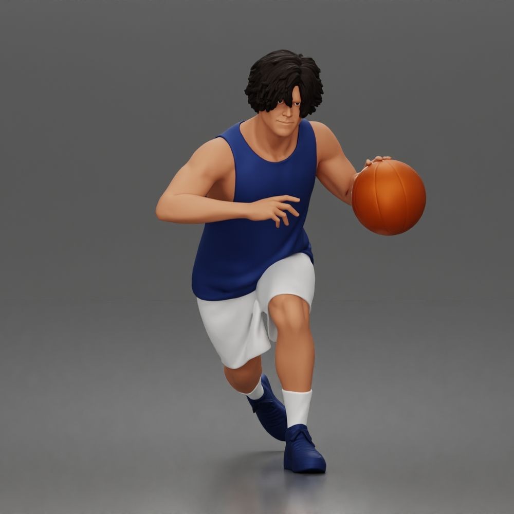 Diorama model-making product photo 2: Diorama figure: basketball player running forward with ball & sportswear (a166)