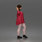 Diorama model-making product photo 1: Standing figure: waving woman with off-the-shoulder top & platform shoes (a199)