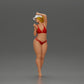 Diorama model-making product photo 2: Standing figure: woman in a bikini with cap and raised arm (a160)