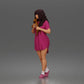 Diorama model-making product photo 1: Standing figure: woman in a nightgown holding a small dog (a183)