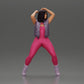 Diorama model making product photo 2: Standing figure: woman in a jumpsuit with raised arms (a155)