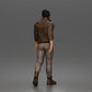 Diorama model-making product photo 2: Walking figure: Bearded man with cap, jacket & boots (a188)