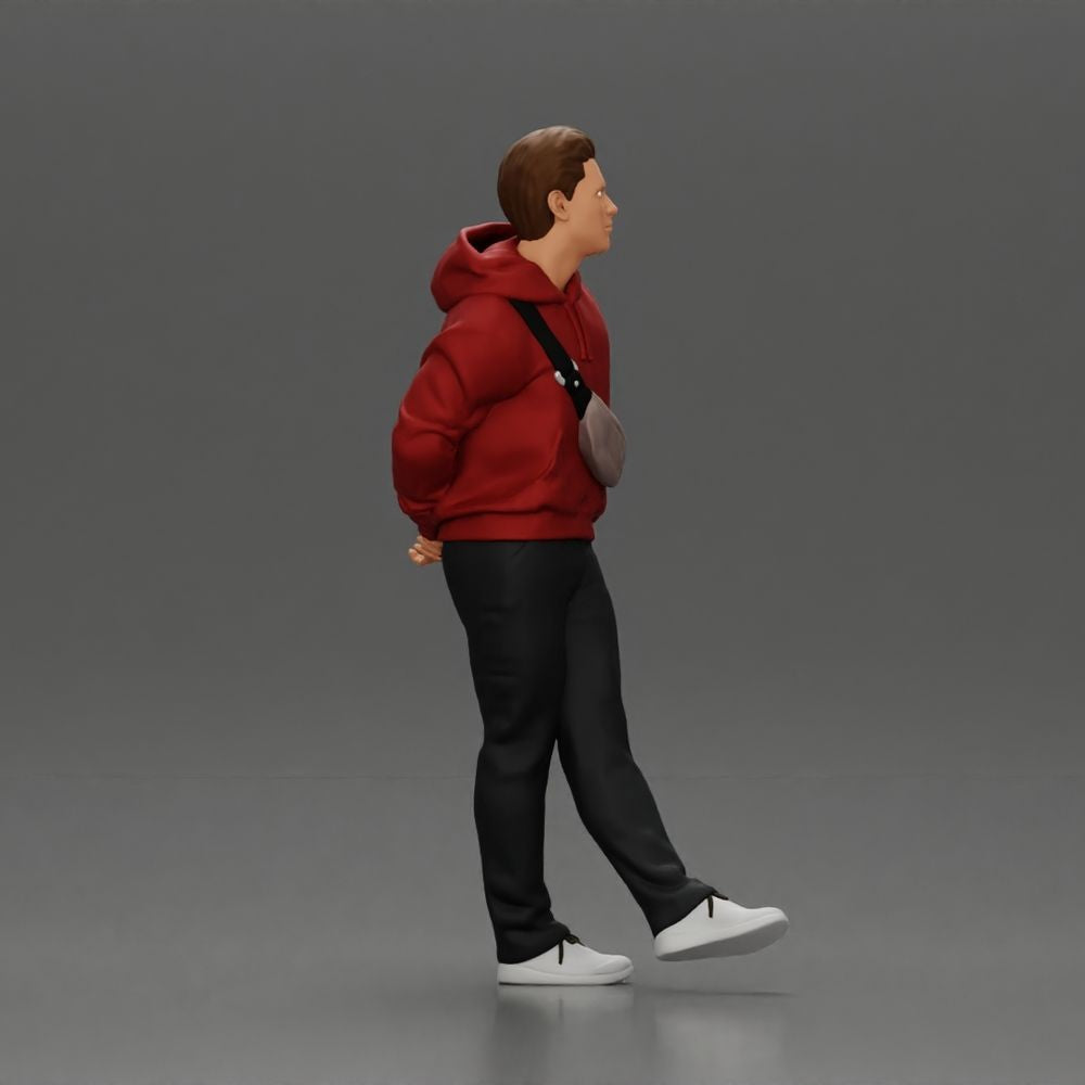 Diorama model-making product photo 3: Walking figure: man in casual clothing with hands behind his back (a158)