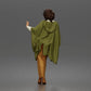 Diorama model kit product photo 2: Standing female figure with raised hand, flowing cape & platform shoes (a174)