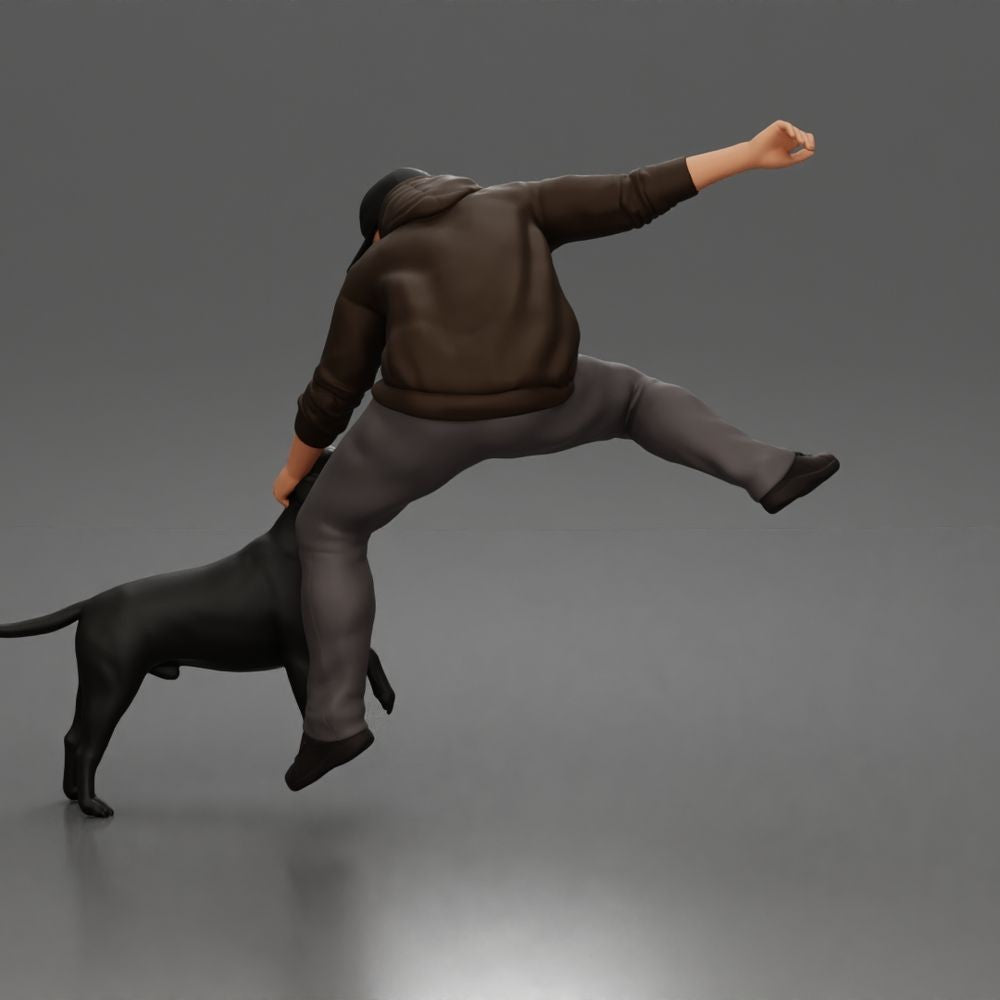 Diorama model building product photo 2: Diorama figure: Crouching man in a hoodie (a201)