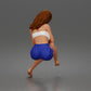 Diorama model making product photo 2: Kneeling female figure with strapless top & shorts (a186)