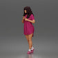 Diorama model making product photo 2: Standing figure: woman in a nightgown holding a small dog (a184)