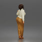 Diorama model-making product photo 2: Standing female figure with turtleneck sweater, wide-leg trousers & platform shoes (a176)