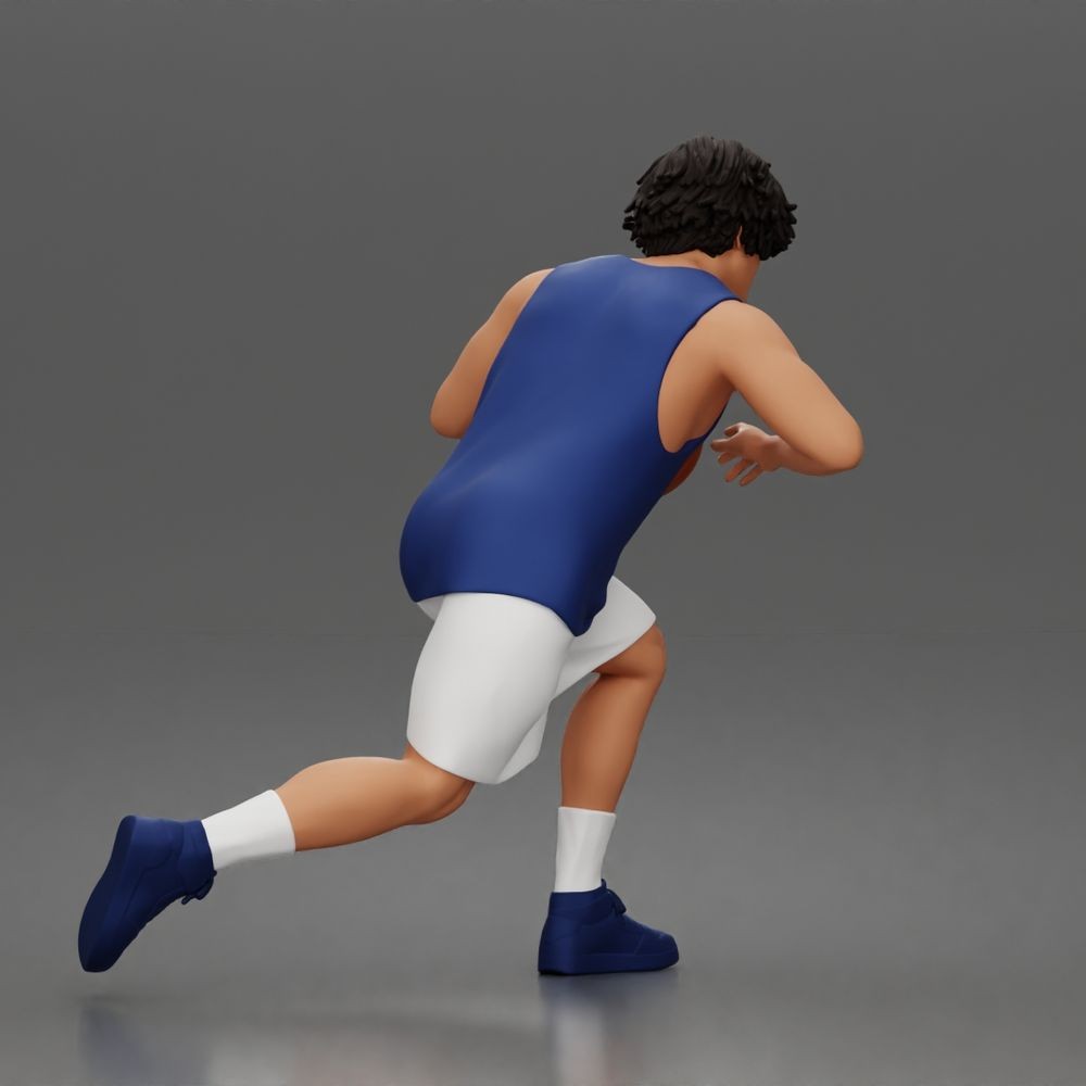 Diorama model making product photo 3: Diorama figure: basketball player running forward with ball & sportswear (a166)