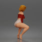 Diorama model-making product photo 2: Crouching figure: dancer in an off-the-shoulder crop top & shorts (a185)