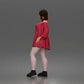 Diorama model-making product photo 3: Standing figure: Waving woman with off-the-shoulder top & platform shoes (a199)