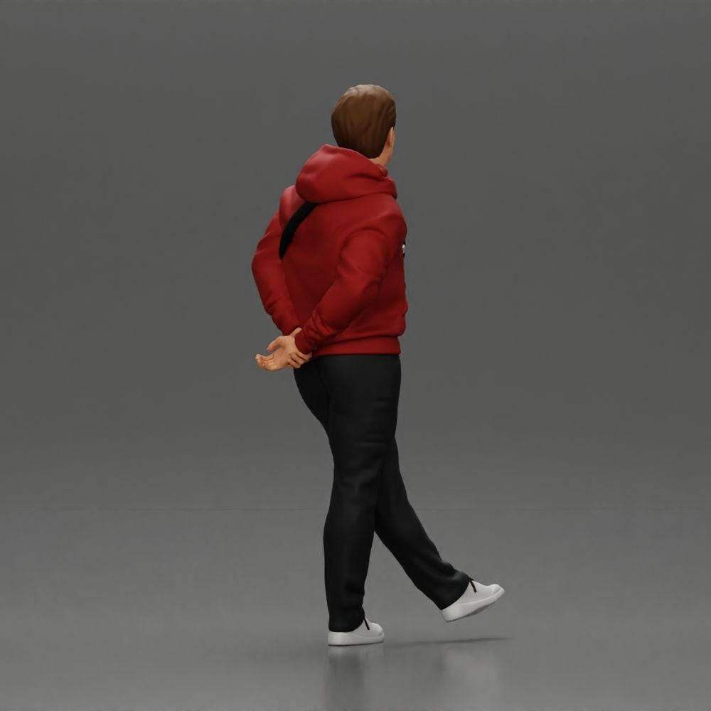Diorama model-making product photo 4: Walking figure: man in casual clothing with hands behind his back (a158)