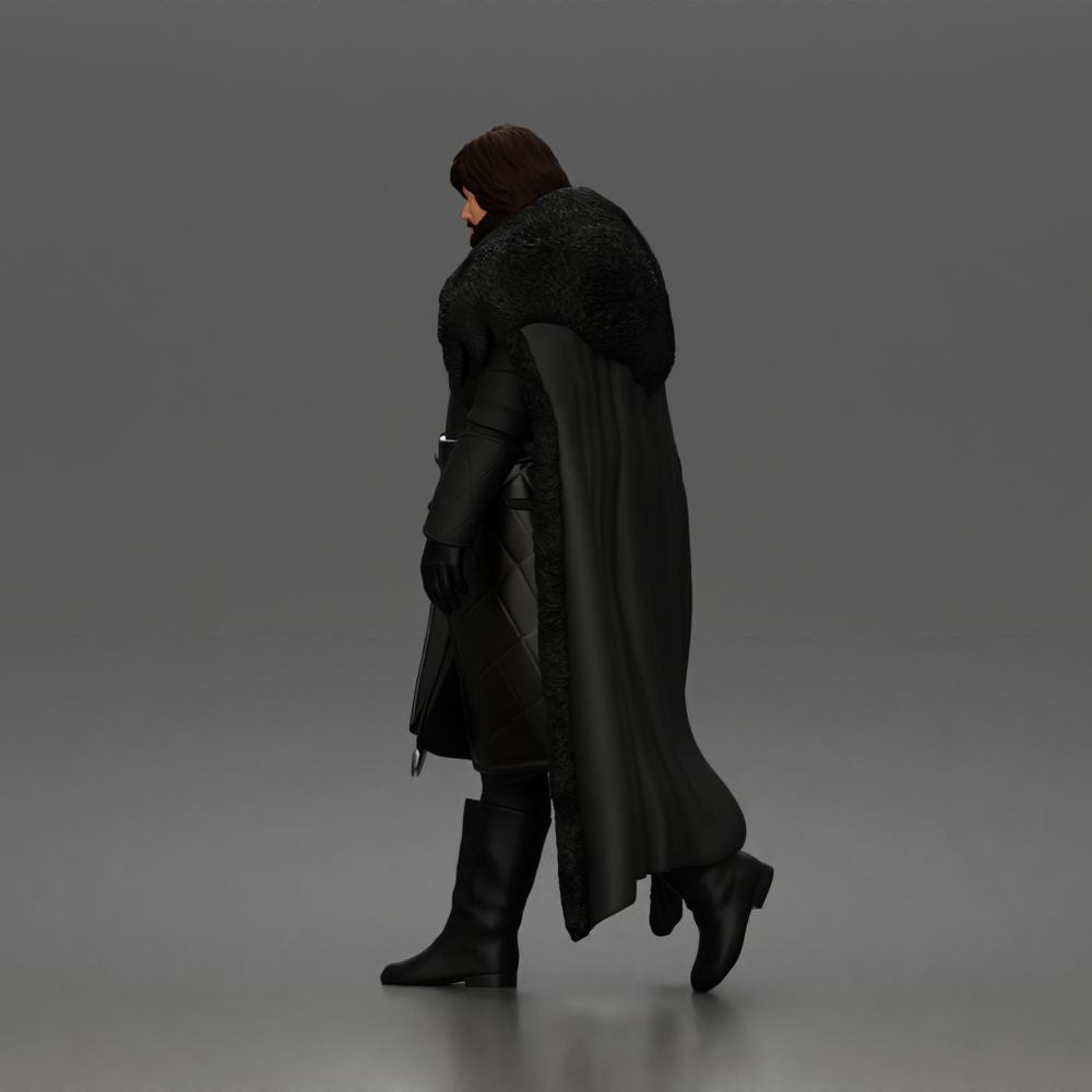 Diorama model-making product photo 3: Walking figure: warrior in heavy armor with a floor-length fur cloak (a207)