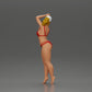Diorama model making product photo 4: Standing figure: woman in a bikini with cap and raised arm (a160)