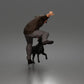 Diorama model making product photo 3: Diorama figure: Crouching man in a hooded sweatshirt (a201)