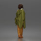 Diorama model-making product photo 3: Standing female figure with raised hand, flowing cape & platform shoes (a174)