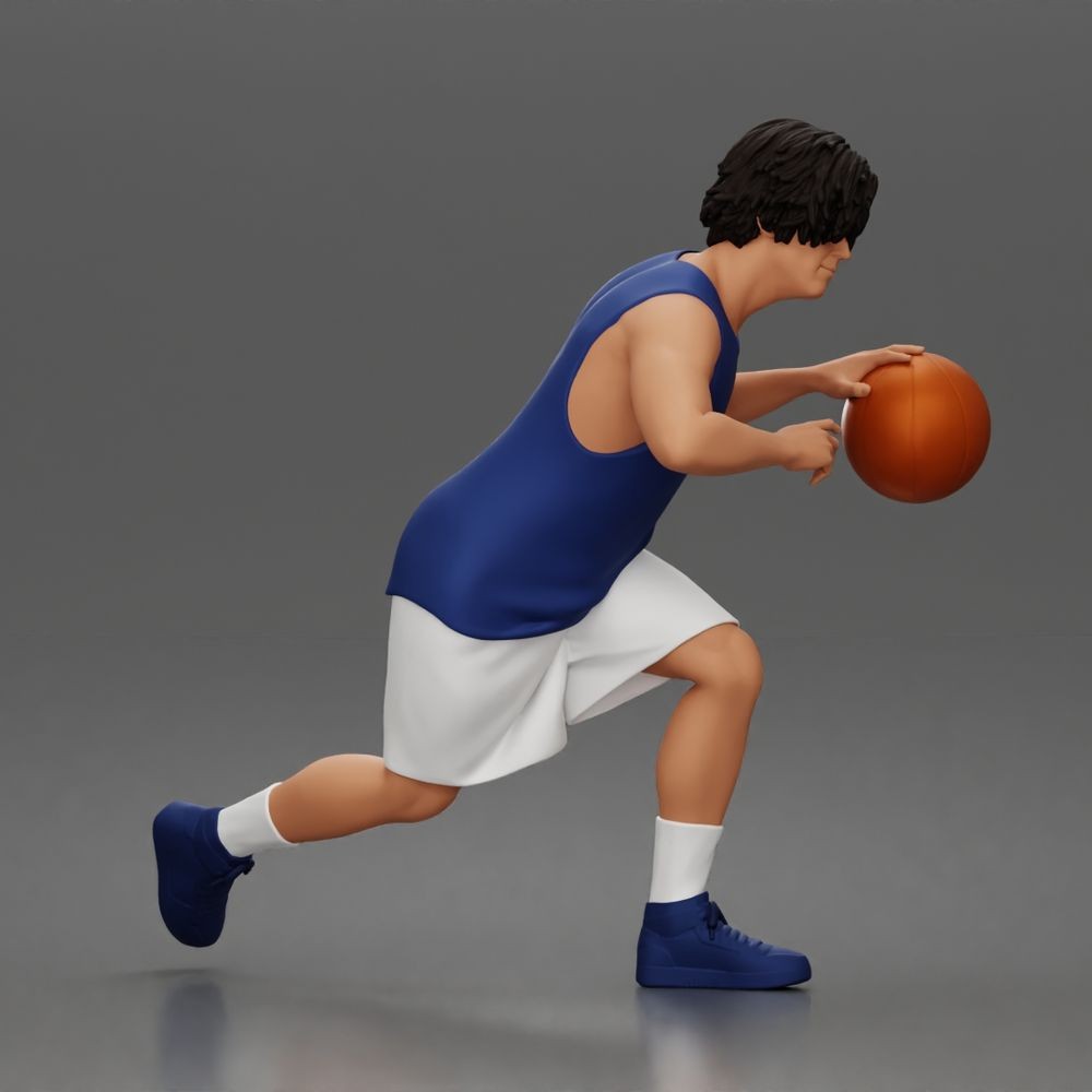 Diorama model-making product photo 4: Diorama figure: basketball player running forward with ball & sportswear (a166)