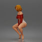 Diorama model-making product photo 3: Crouching figure: dancer with off-the-shoulder crop top & shorts (a185)