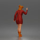 Diorama model-making product photo 3: Standing figure: Waving woman hailing a taxi, wearing a long-sleeved dress & boots (a204)