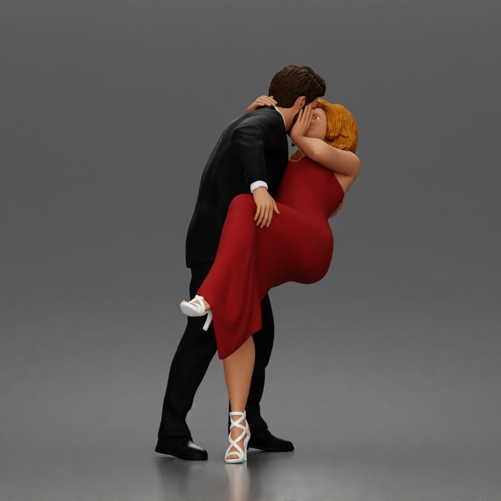 Diorama model-making product photo 3: Diorama figure: Kissing dancing couple in a backbend, man in a suit & woman in a long dress (a193)