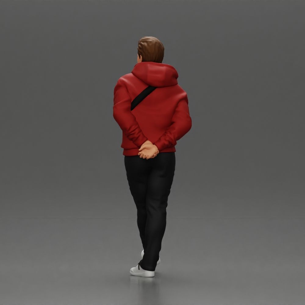 Diorama model making product photo 5: Walking figure: man in casual clothing with hands behind his back (a158)