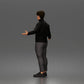 Diorama model-making product photo 4: Standing figure: Presenting man with turtleneck sweater and open arms (a190)