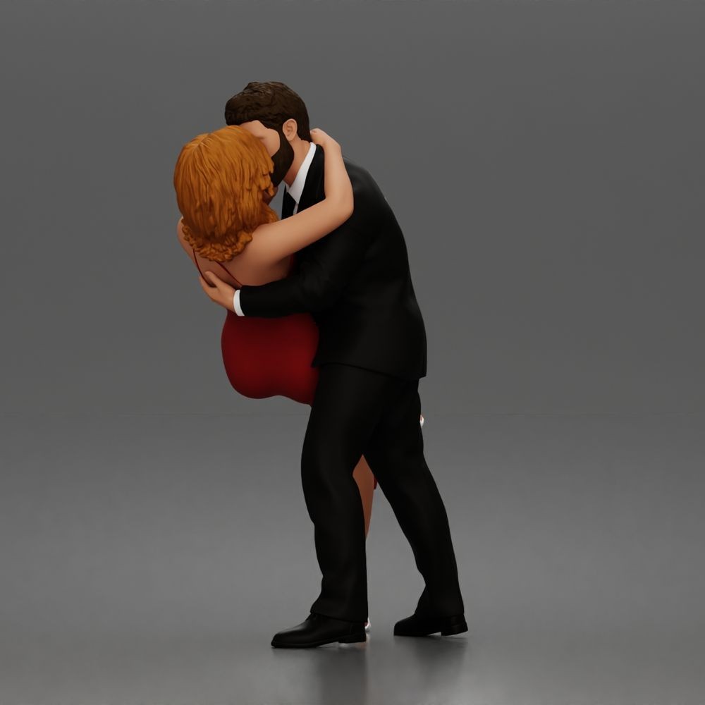 Diorama model-making product photo 4: Diorama figure: Kissing dancing couple in a dip, man in a suit & woman in a long dress (a193)