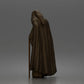 Diorama model-making product photo 4: Standing figure: Bearded wanderer with hooded cloak, robe & staff (a189)