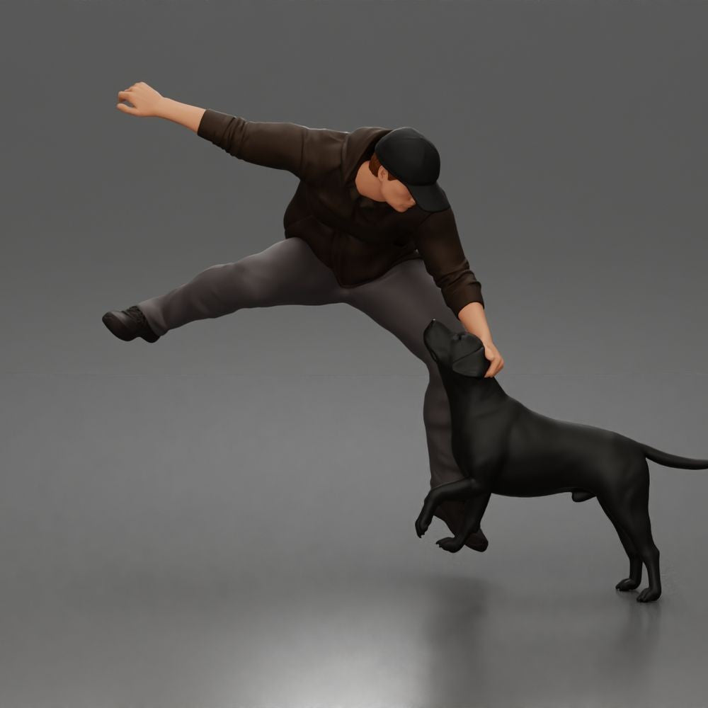 Diorama model-making product photo 4: Diorama figure: Crouching man in a hoodie (a201)
