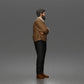 Diorama model-making product photo 4: Standing figure: Bearded man with folded arms & cardigan (a208)