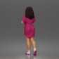 Diorama model-making product photo 4: Standing figure: woman in a nightgown holding a small dog (a183)