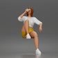 Diorama model-making product photo 4: Seated figure: man with cup, casual clothing & sneakers (a211)