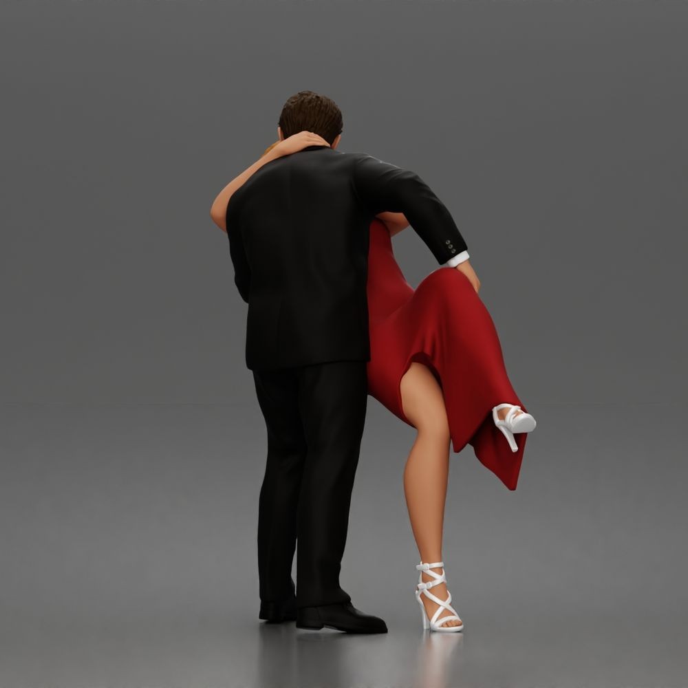 Diorama model-making product photo 5: Diorama figure: Kissing dancing couple in a backbend, man in a suit & woman in a long dress (a193)