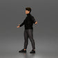 Diorama model-making product photo 5: Standing figure: presenting man with turtleneck sweater and open arms (a190)