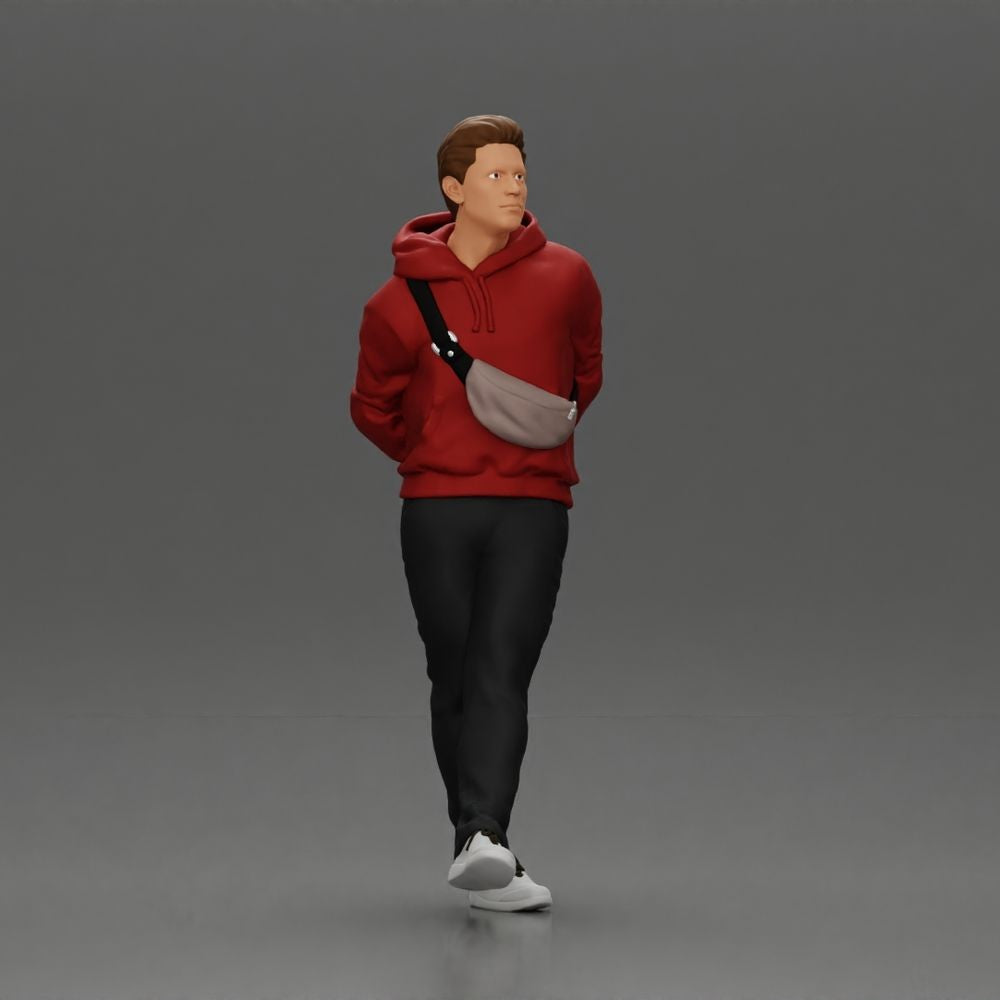 Diorama model-making product photo 6: Walking figure: man in casual clothing with hands behind his back (a158)
