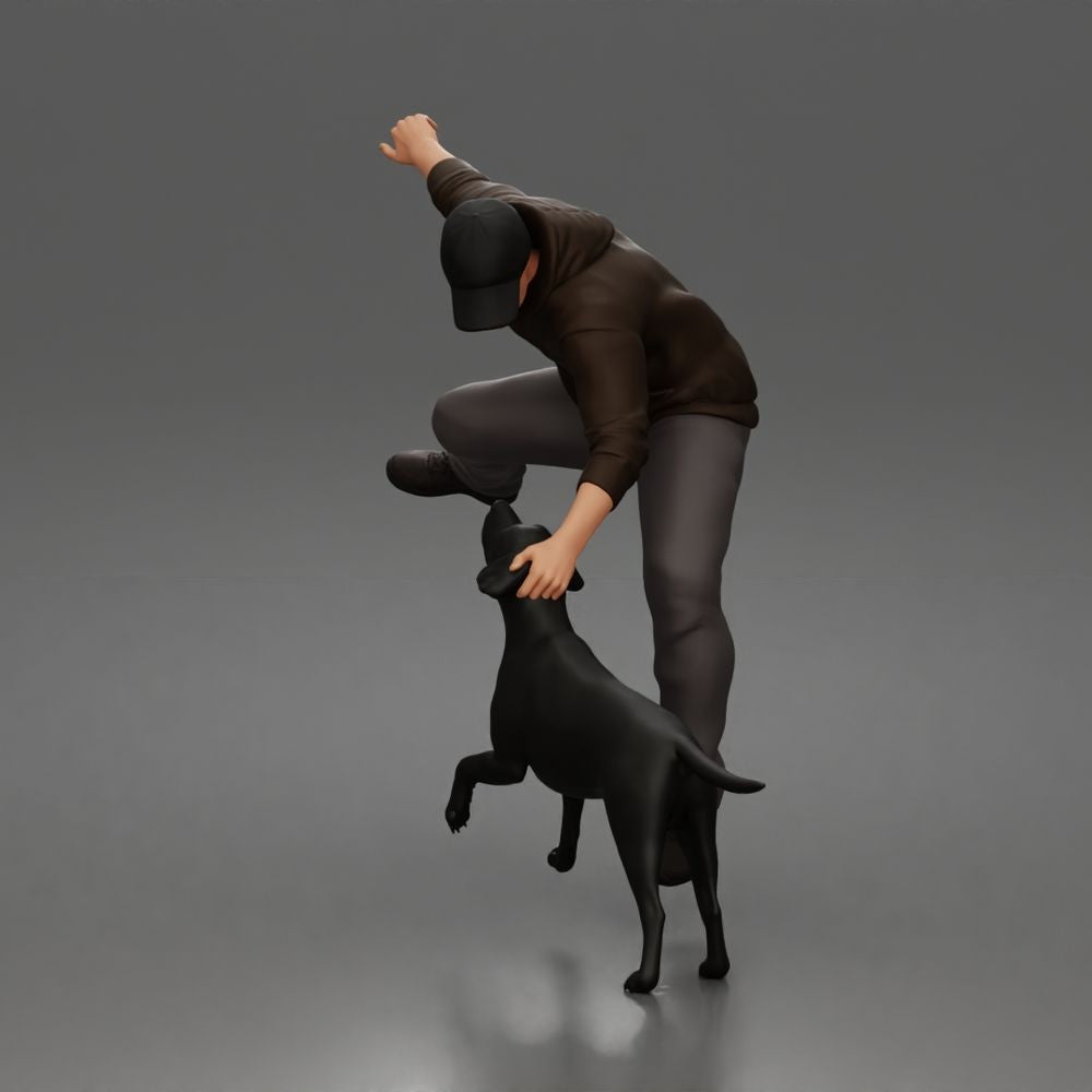 Diorama model-making product photo 5: Diorama figure: Crouching man in a hoodie (a201)