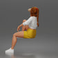 Diorama model building product photo 5: Seated figure: man with cup, casual clothing & sneakers (a211)