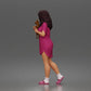 Diorama model-making product photo 5: Standing figure: woman in a nightgown holding a small dog (a183)