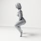 Diorama model-making product photo 6: Crouching figure: dancer in an off-the-shoulder crop top & shorts (a185)