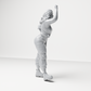 Diorama model-making product photo 7: Standing female figure with raised arm and hand on hip (a157)
