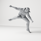 Diorama model-making product photo 6: Diorama figure: Crouching man in a hoodie (a201)
