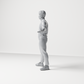 Diorama model-making product photo 6: Standing figure: Presenting man with turtleneck sweater and open arms (a190)
