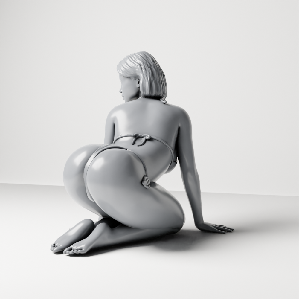 Diorama model-making product photo 6: Kneeling figure: beach woman in a tied bikini (a182)