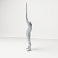 Diorama model-making product photo 6: Standing figure: Protester with blank banner, hoodie & shorts (a178)