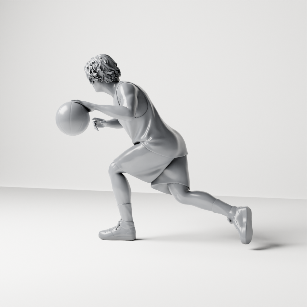Diorama model making product photo 7: Diorama figure: basketball player running forward with ball & sportswear (a166)