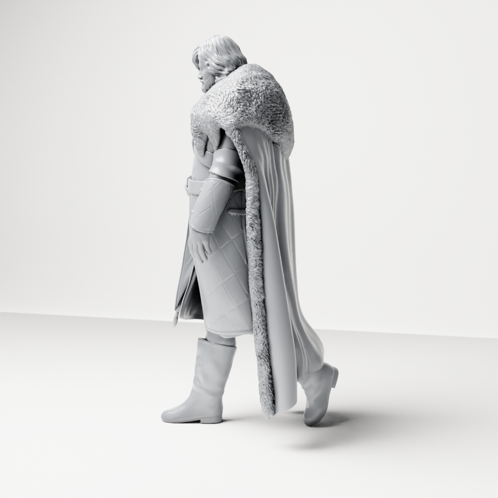 Diorama model making product photo 5: Walking figure: warrior in heavy armor with a floor-length fur cloak (a207)