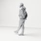 Diorama model-making product photo 7: Walking figure: man in casual clothing with hands behind his back (a158)