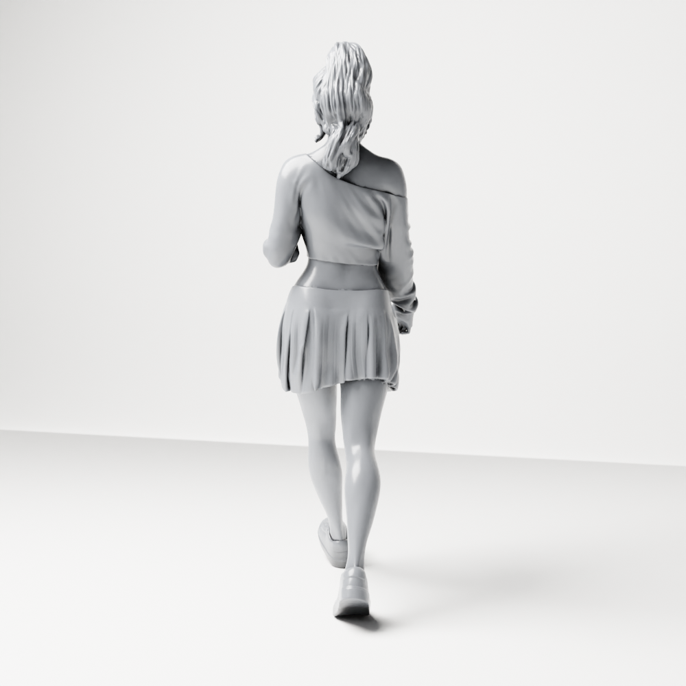 Diorama model-making product photo 6: Walking figure: female athlete/young woman with drink cup in casual clothing (a213)