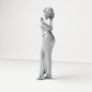 Diorama model-making product photo 6: Standing figure: woman with turtleneck sweater, wide-leg trousers & platform shoes (a176)