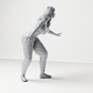 Diorama model making product photo 4: Standing figure: Skater in a balancing pose with crop top, joggers & sneakers (a171)